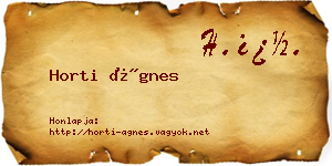 Horti Ágnes névjegykártya
